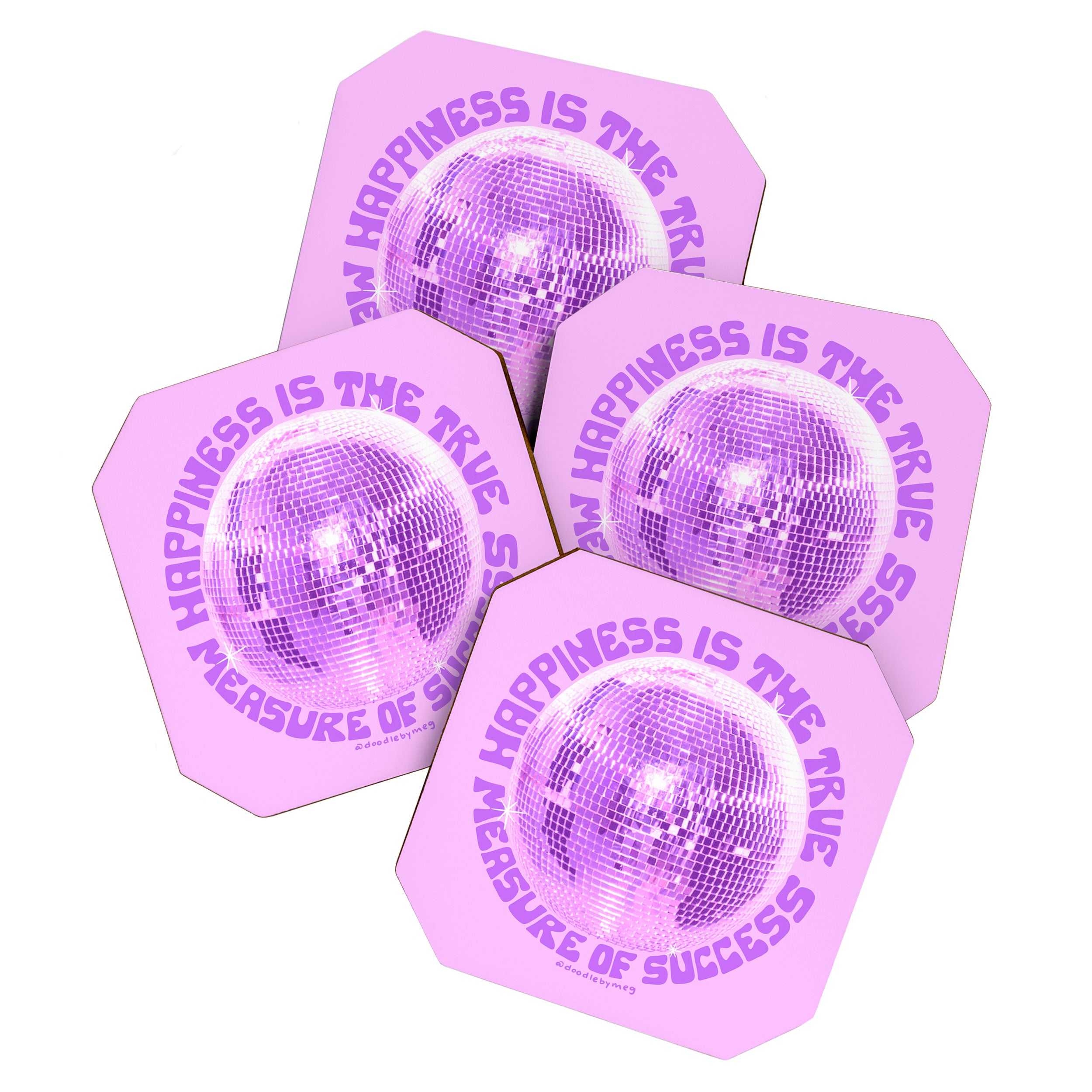 Happiness Is The True Measure of Success in Purple Coaster Gallery Image 1