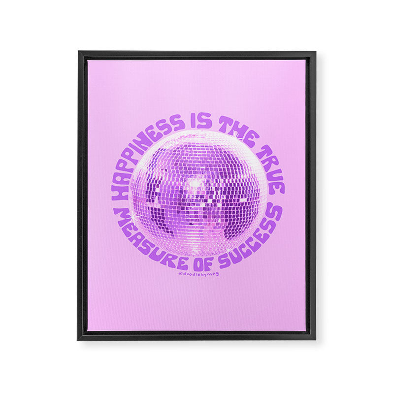 Happiness Is The True Measure of Success in Purple Framed Canvas Print Gallery Image 8