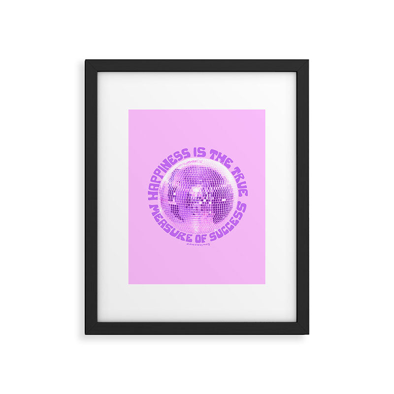 Happiness Is The True Measure of Success in Purple Framed Art Print Gallery Image 6