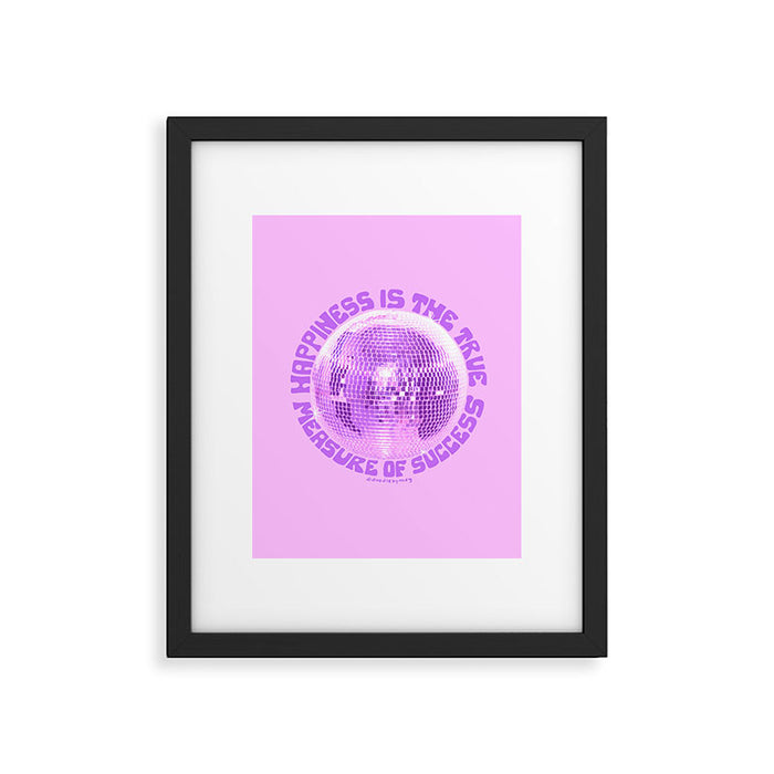 Happiness Is The True Measure of Success in Purple Framed Art Print Gallery Image 1