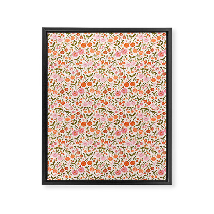 Happy Cherry Print Framed Canvas Print Gallery Image 1