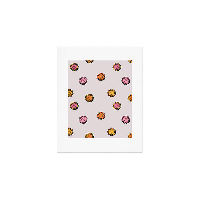 Happy Flower Print in Cream Art Print Gallery Image 1