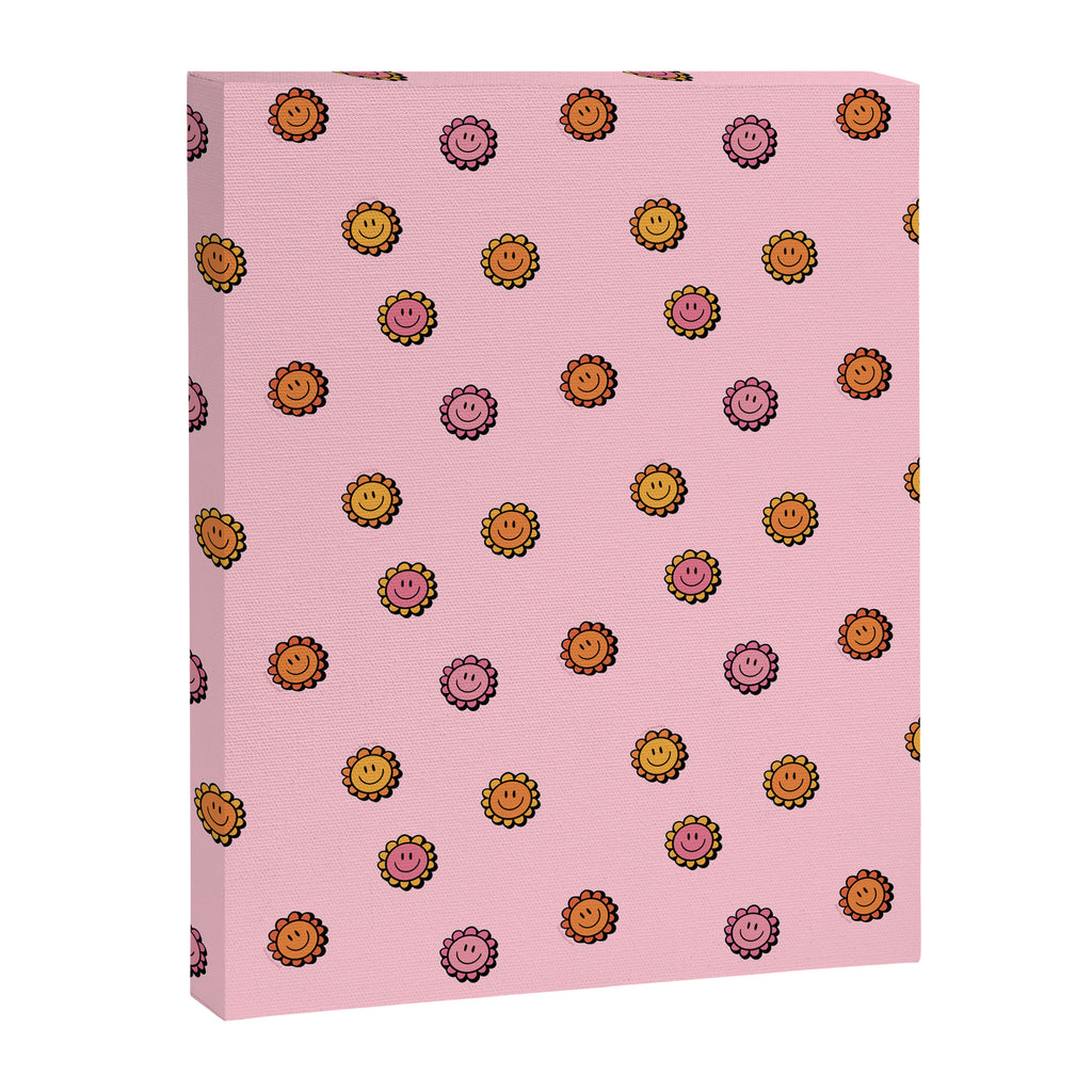 Happy Flowers Print in Pink Canvas Print Gallery Image 8