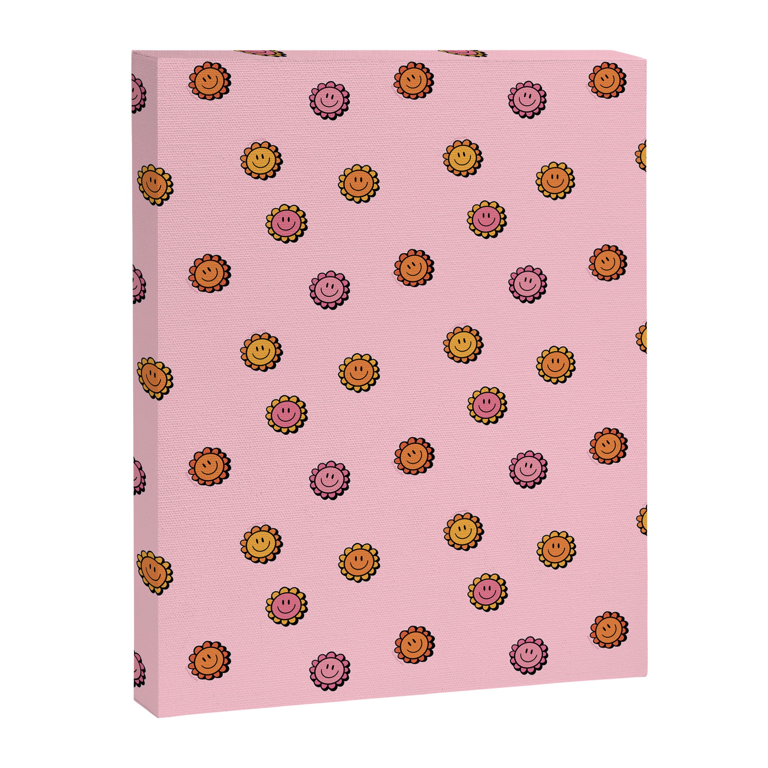 Happy Flowers Print in Pink Canvas Print Gallery Image 8