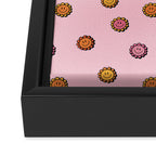Happy Flowers Print in Pink Framed Canvas Print Gallery Image 3