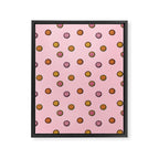 Happy Flowers Print in Pink Framed Canvas Print Gallery Image 8