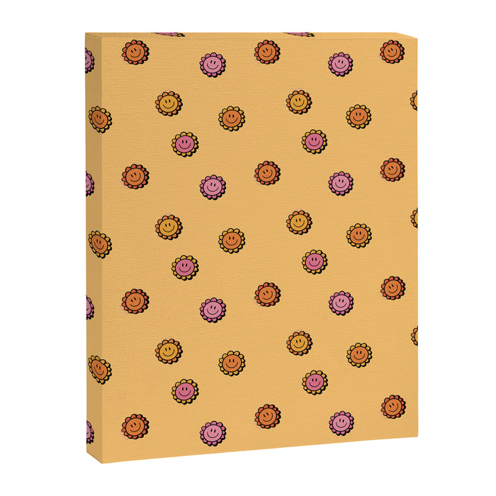 Happy Flowers Print in Yellow Canvas Print Gallery Image 1