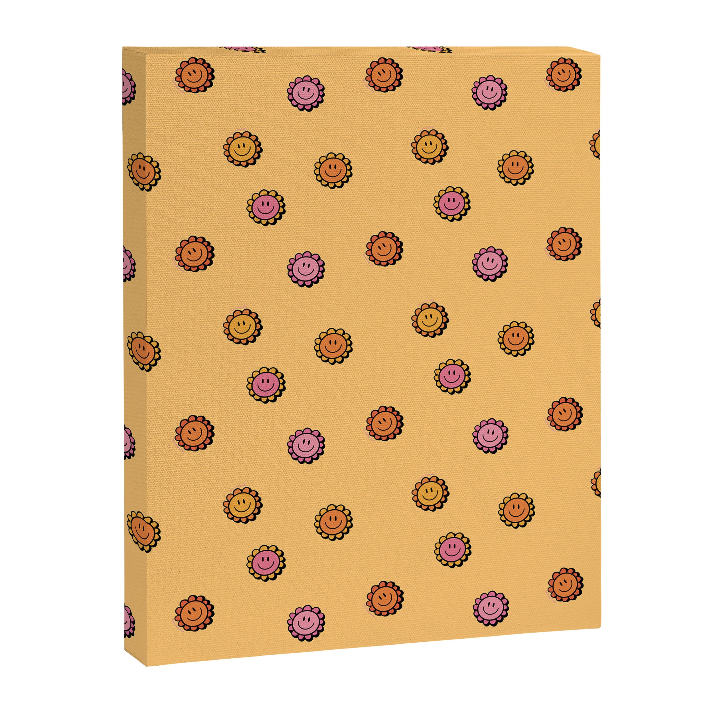 Happy Flowers Print in Yellow Canvas Print Gallery Image 8