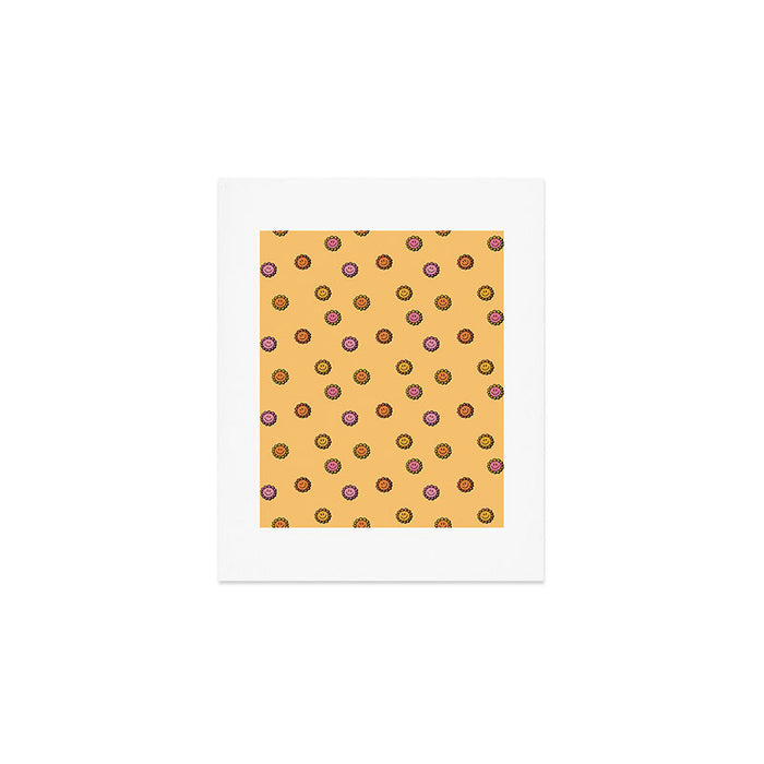Happy Flowers Print in Yellow Art Print Gallery Image 1