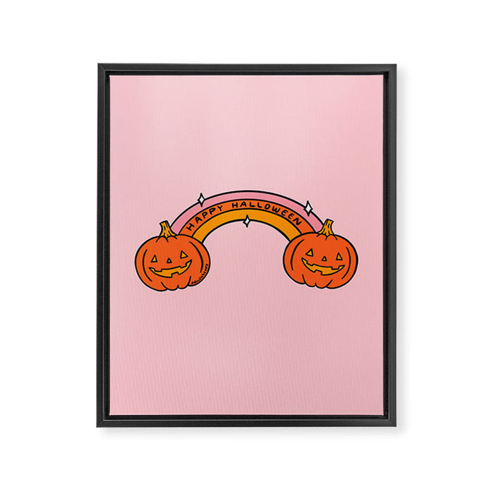 Happy Halloween Rainbow Framed Canvas Print Gallery Image 1