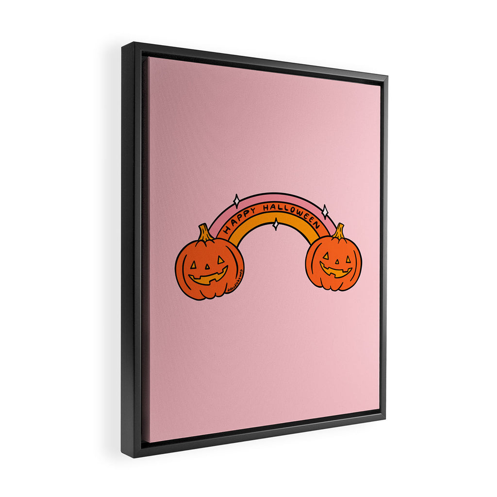 Happy Halloween Rainbow Framed Canvas Print Gallery Image 2