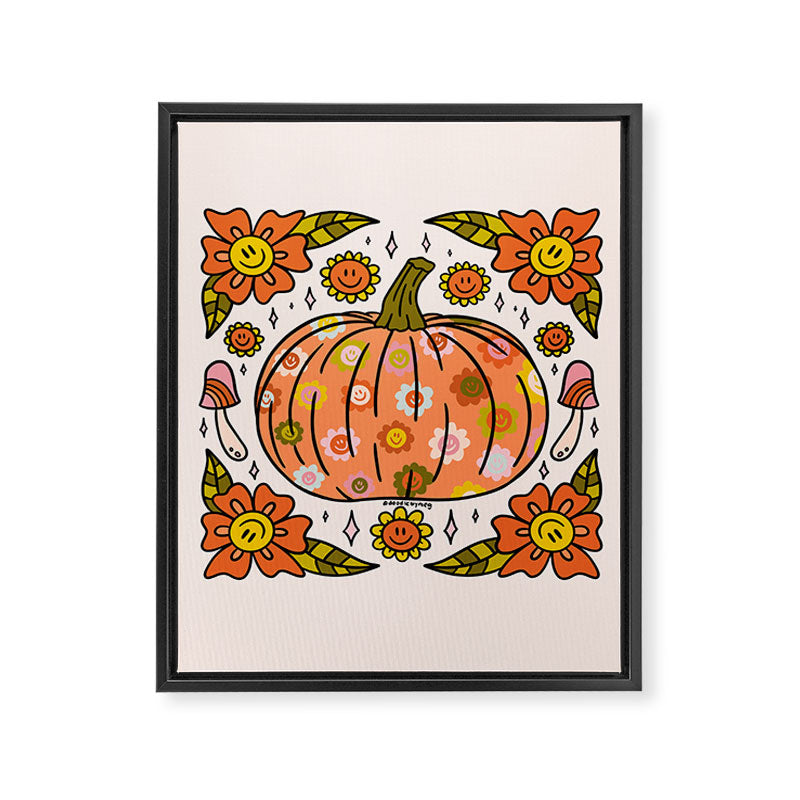 Happy Pumpkin Framed Canvas Print Gallery Image 8