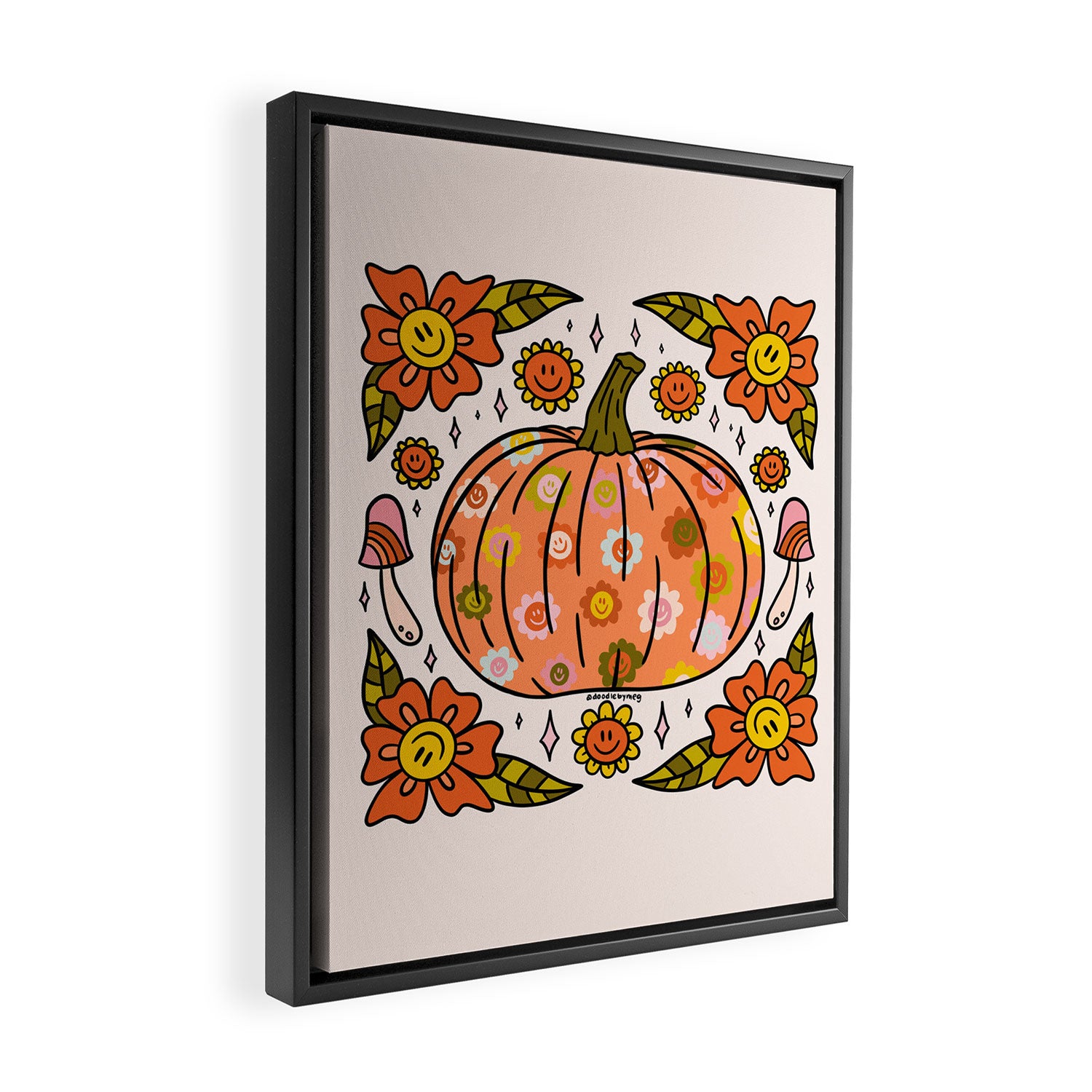Happy Pumpkin Framed Canvas Print Gallery Image 2