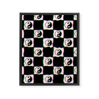 Happy Yin Yang Checkered Print Framed Canvas Print Gallery Image 8