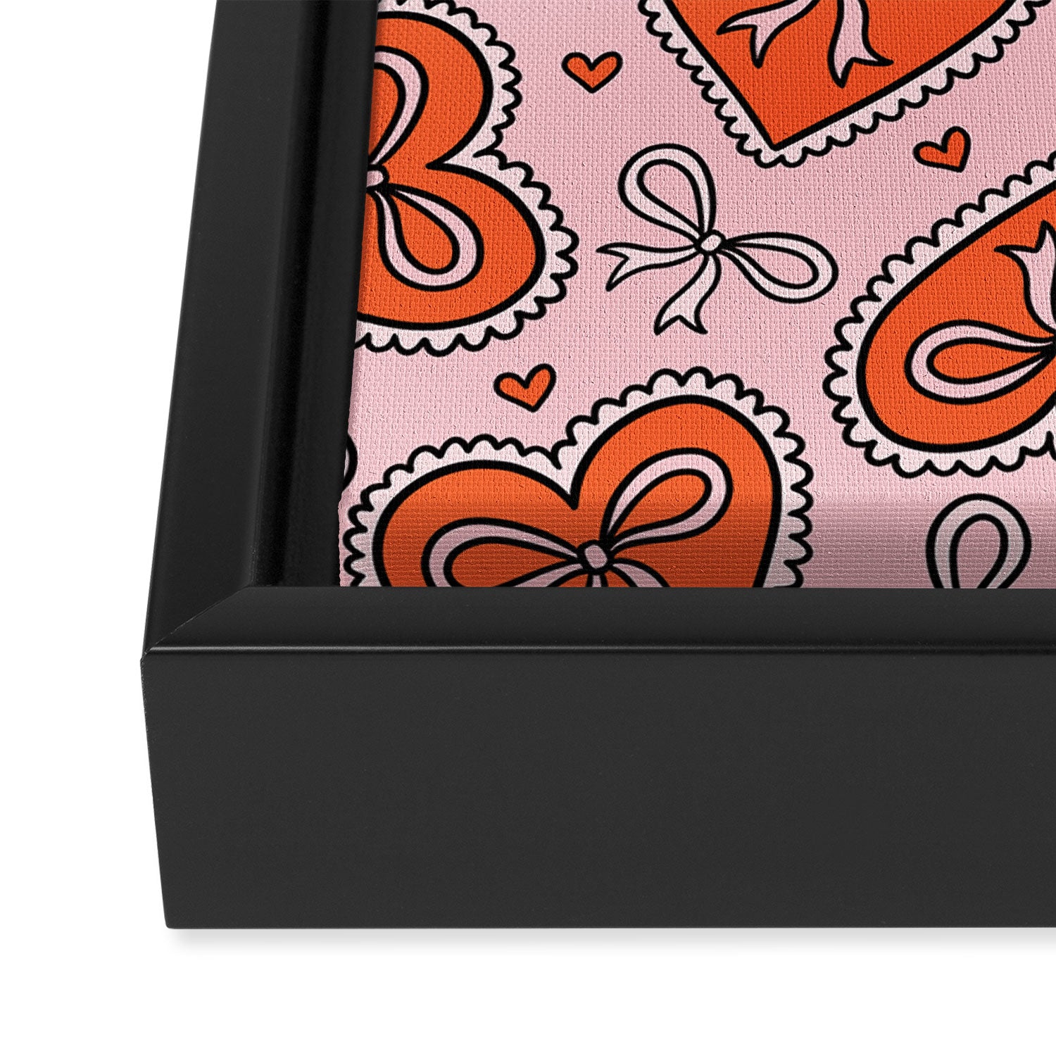 Heart Bow Print Framed Canvas Print Gallery Image 3