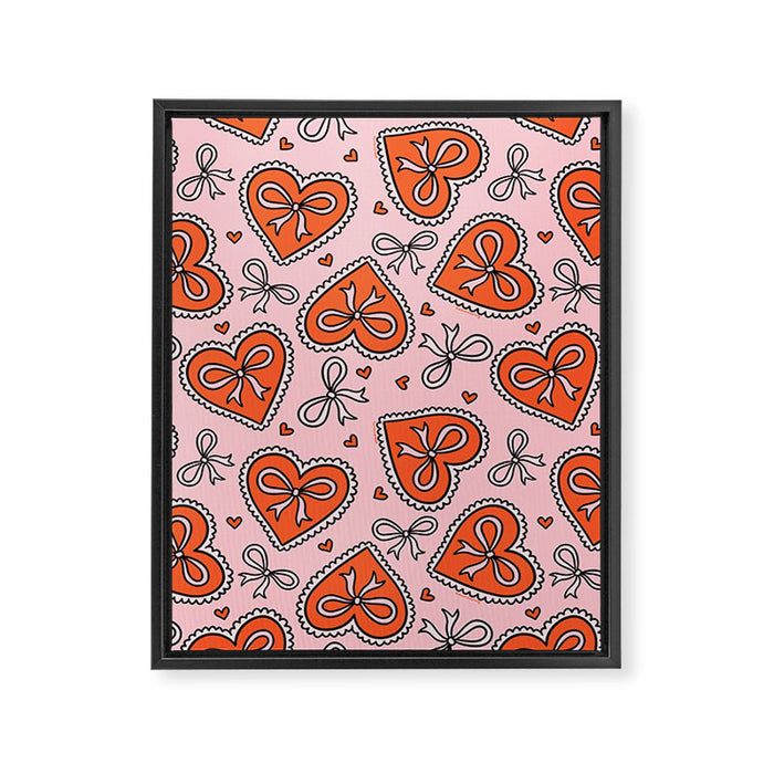 Heart Bow Print Framed Canvas Print Gallery Image 1