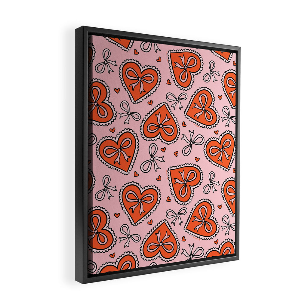 Heart Bow Print Framed Canvas Print Gallery Image 2