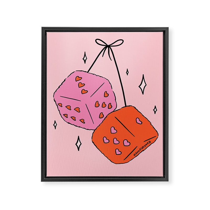 Heart Dice Framed Canvas Print Gallery Image 8