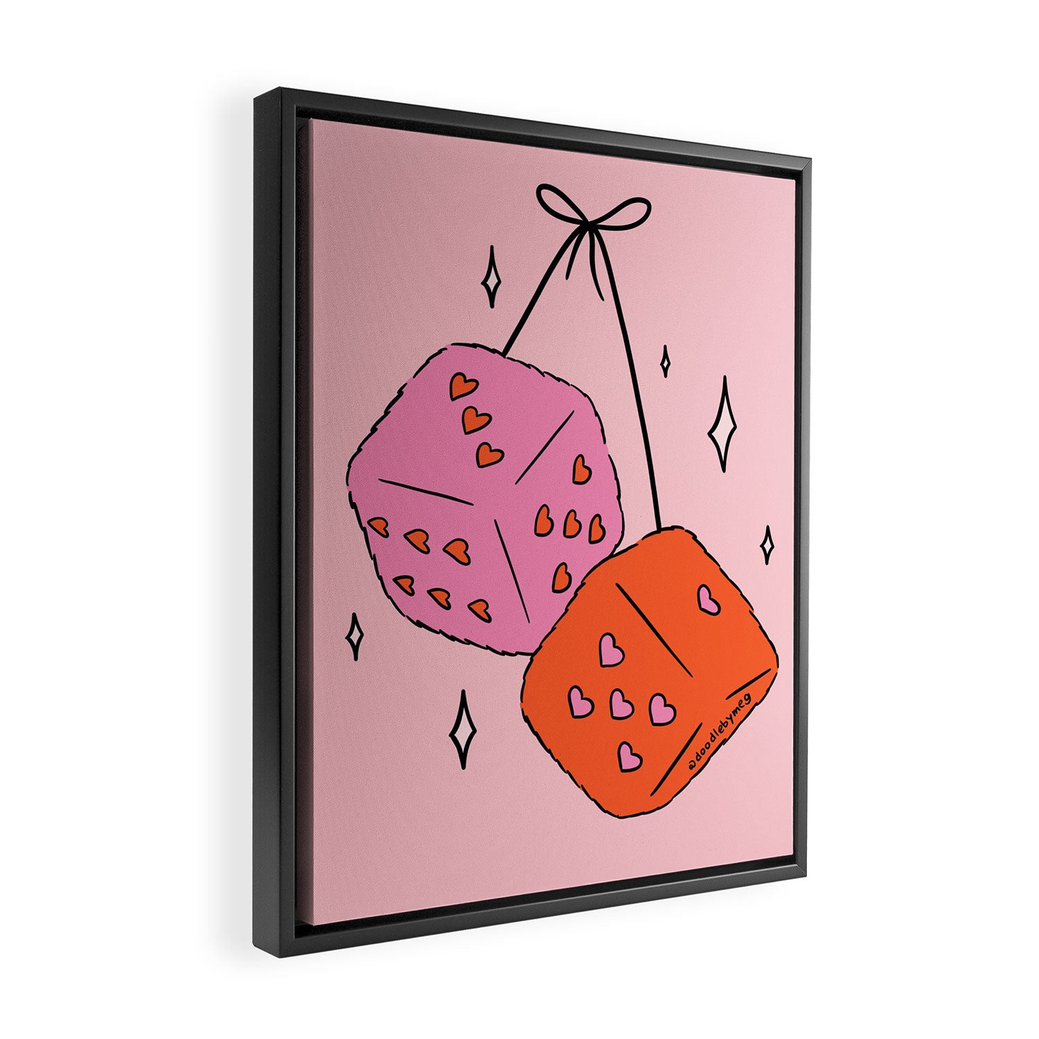Heart Dice Framed Canvas Print Gallery Image 2