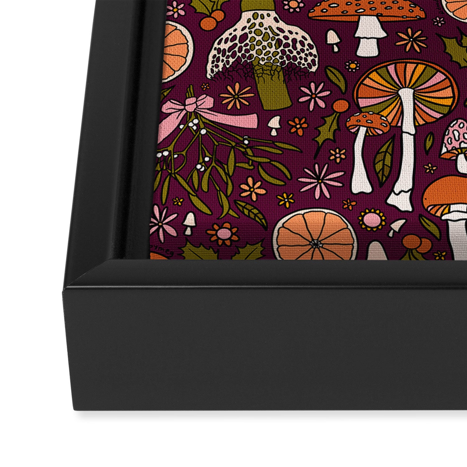 Holiday Mushroom Print Framed Canvas Print Gallery Image 3