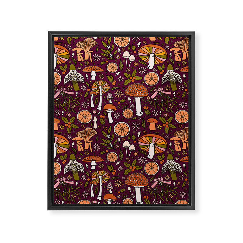 Holiday Mushroom Print Framed Canvas Print Gallery Image 8