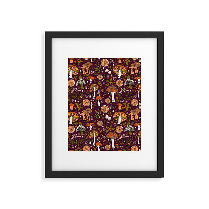 Holiday Mushroom Print Framed Art Print Gallery Image 1