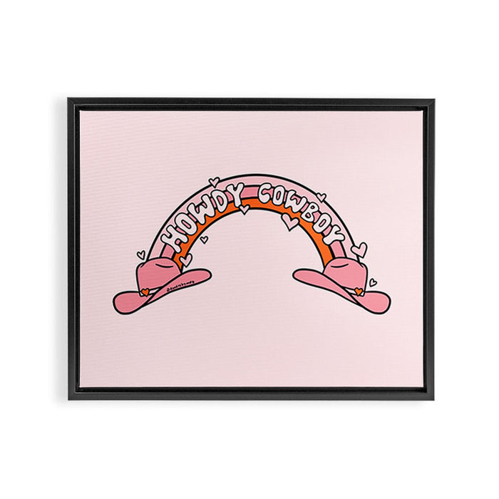 Howdy Cowboy Framed Canvas Print Gallery Image 1