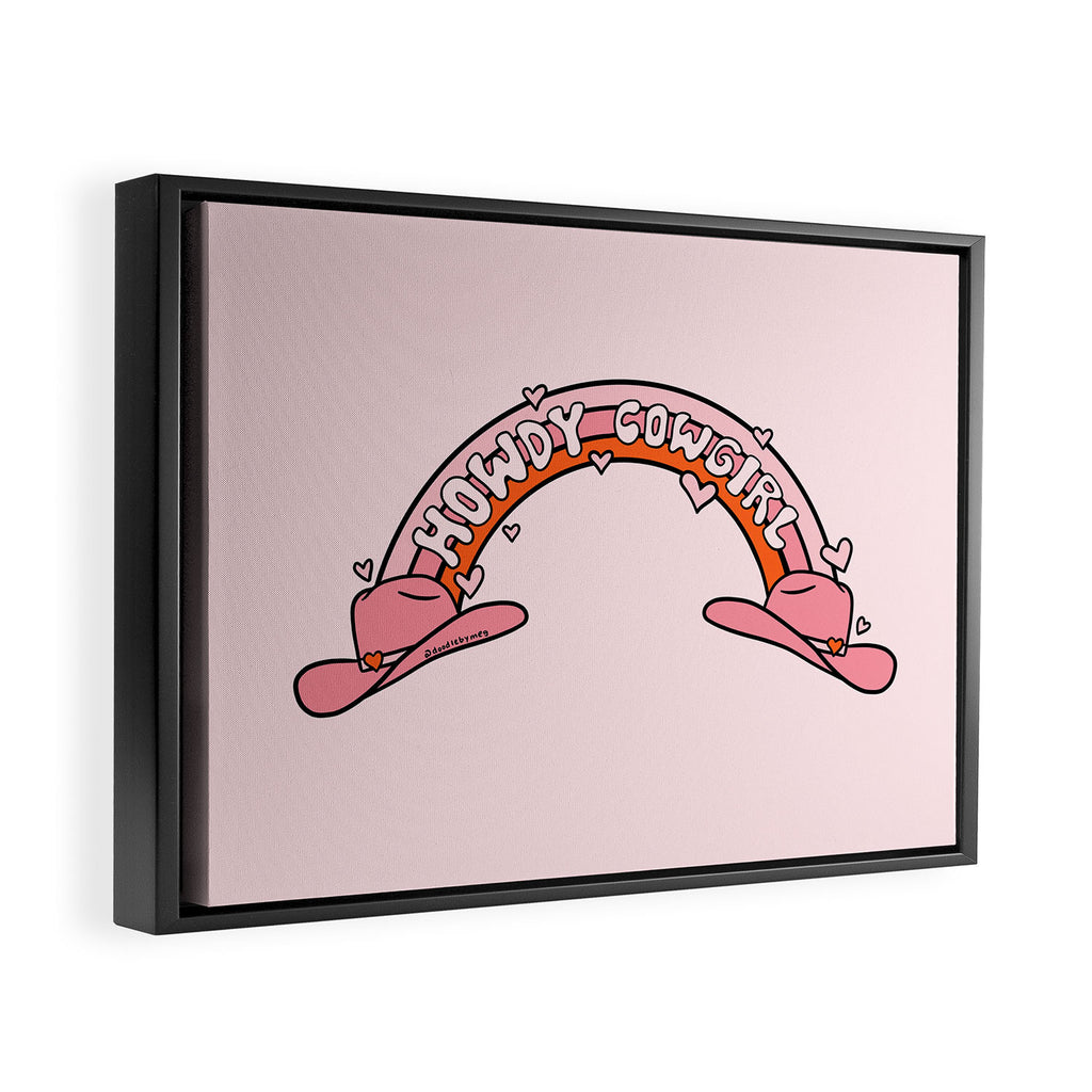 Howdy Cowgirl Framed Canvas Print Gallery Image 2