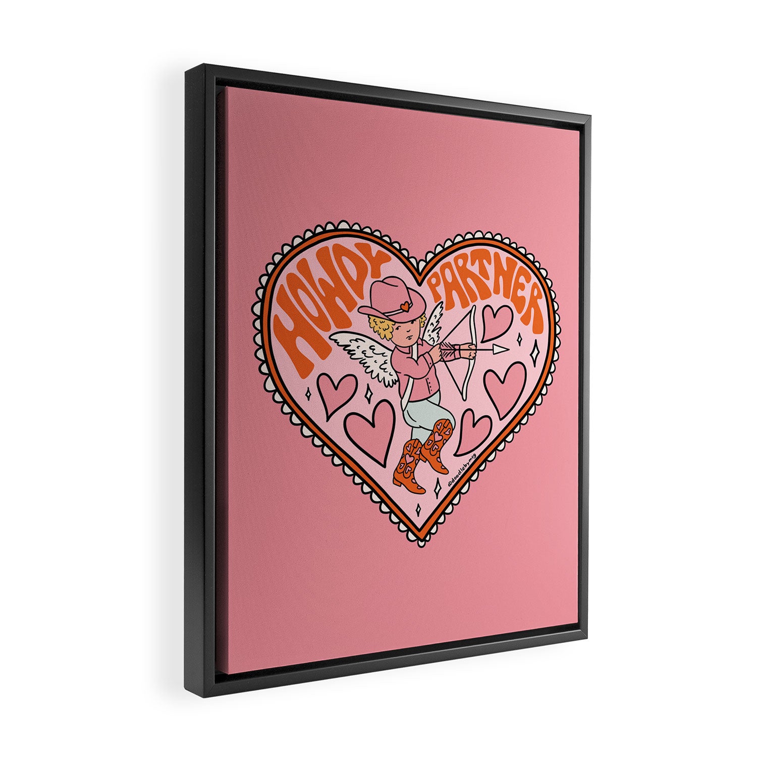 Howdy Partner Cupid Framed Canvas Print Gallery Image 2