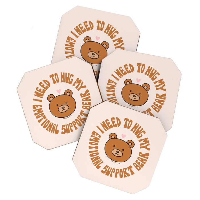 I Need To Hug My Emotional Support Bear Coaster Gallery Image 1