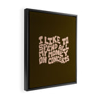 I Spend All My Money on Concerts Framed Canvas Print Gallery Image 2