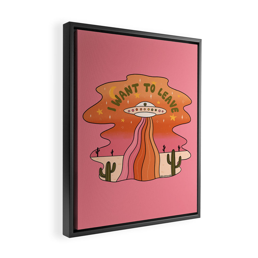 I Want To Leave Framed Canvas Print Gallery Image 2
