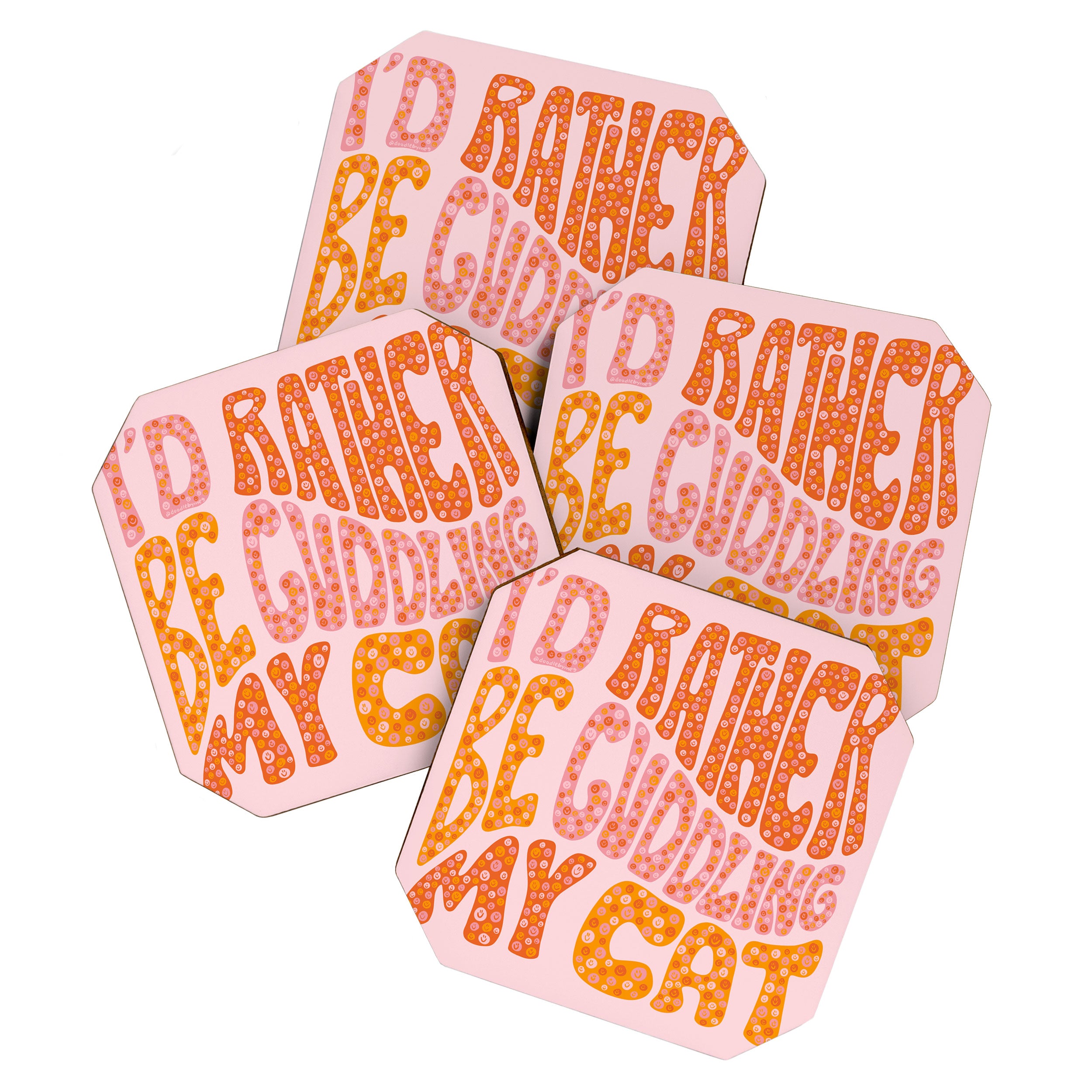 I'd Rather Be Cuddling My Cat Coaster Gallery Image 1
