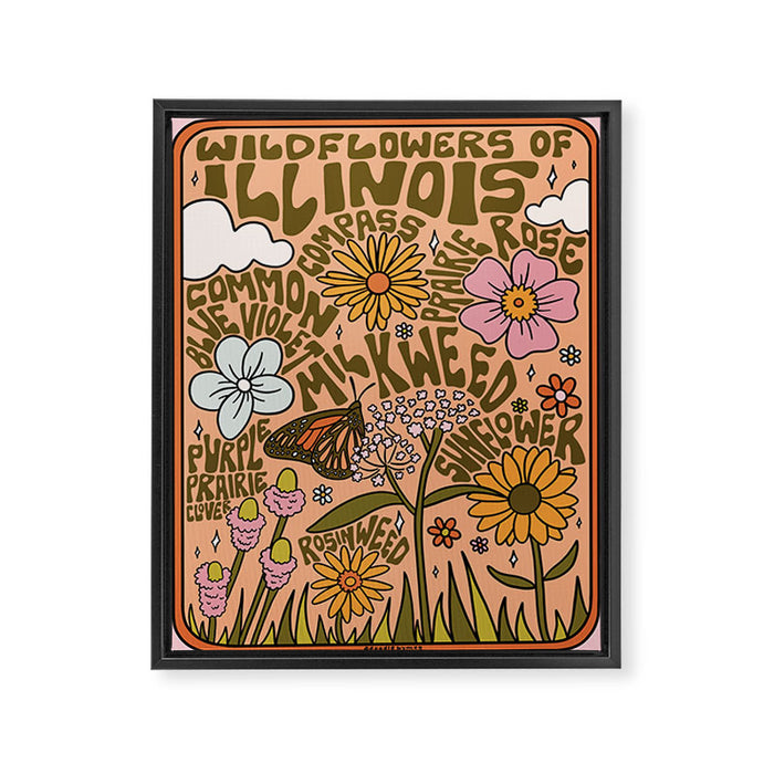 Illinois Wildflowers Framed Canvas Print Gallery Image 1