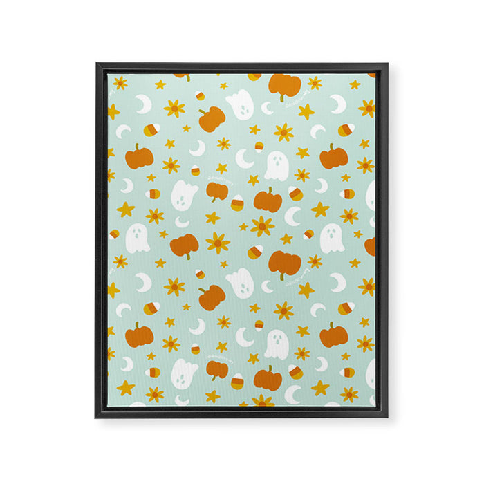 Is It Fall Yet in Blue Framed Canvas Print Gallery Image 1