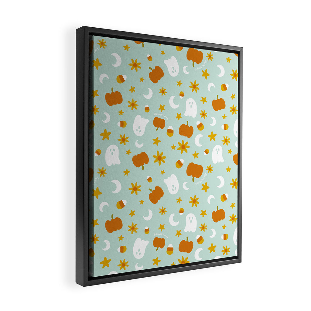 Is It Fall Yet in Blue Framed Canvas Print Gallery Image 2