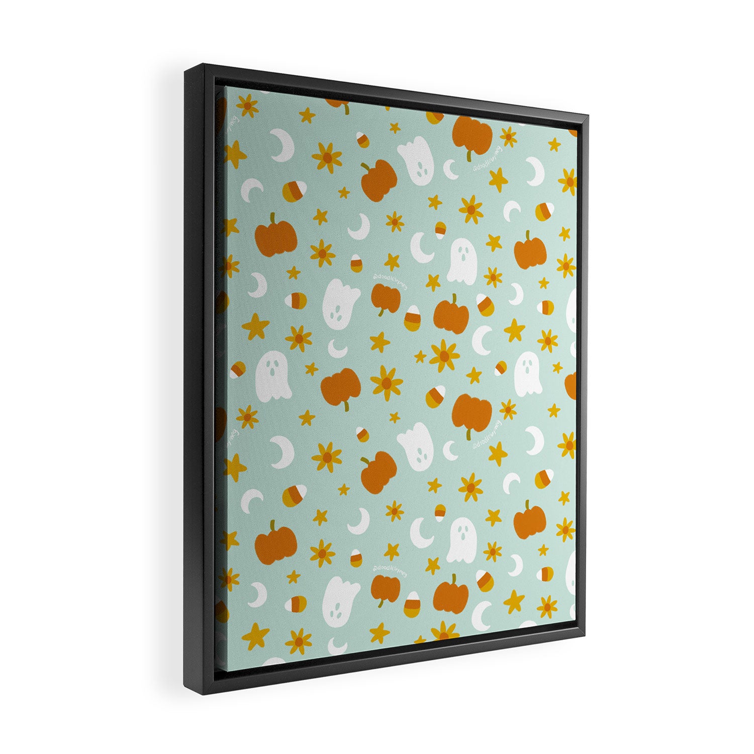 Is It Fall Yet in Blue Framed Canvas Print Gallery Image 2