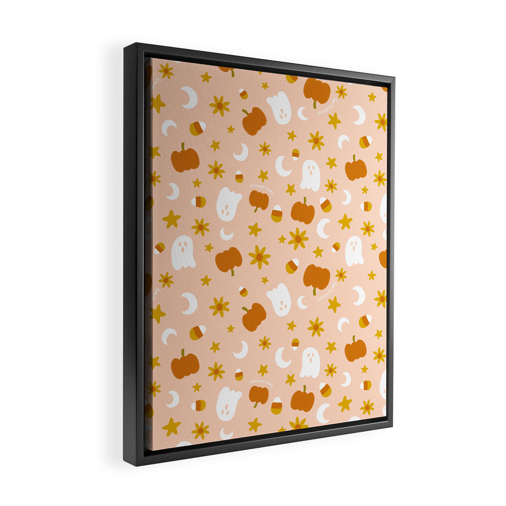 Is It Fall Yet in Peach Framed Canvas Print Gallery Image 2