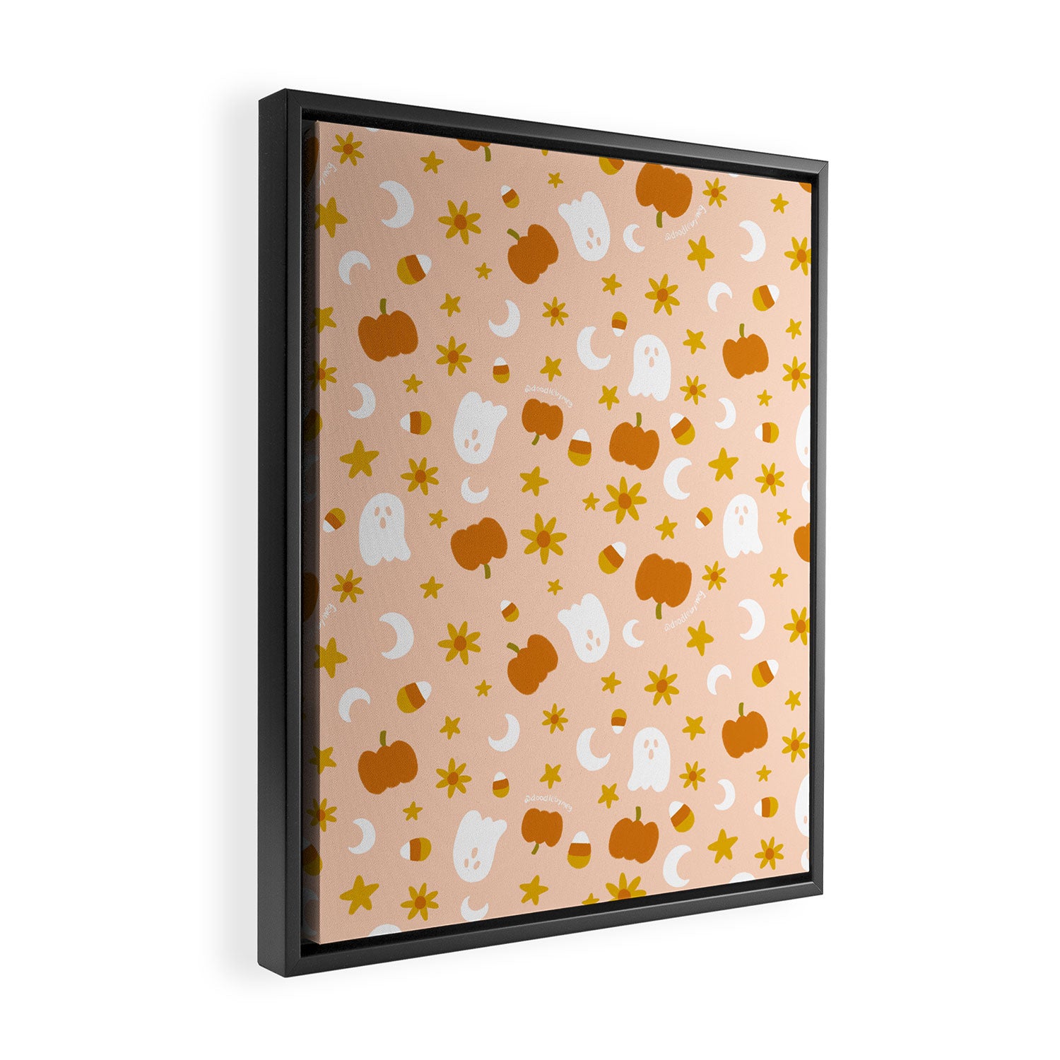 Is It Fall Yet in Peach Framed Canvas Print Gallery Image 2