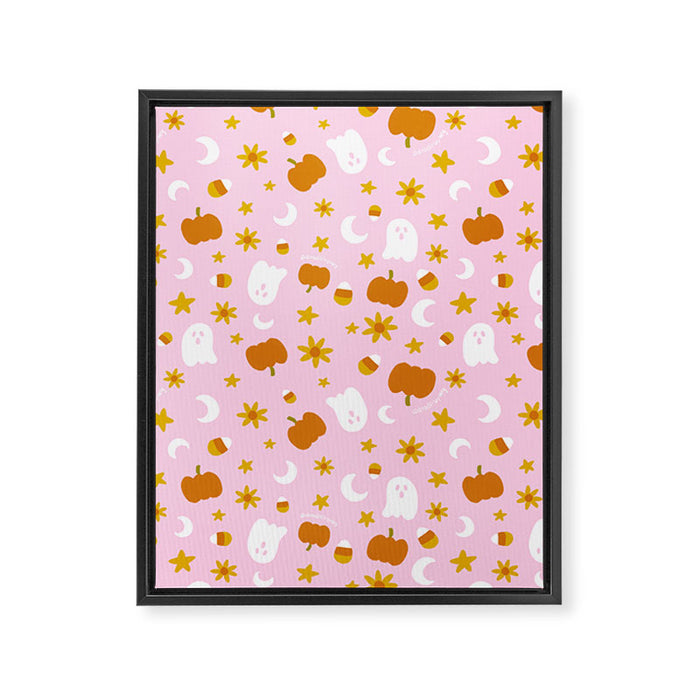 Is It Fall Yet in Pink Framed Canvas Print Gallery Image 1