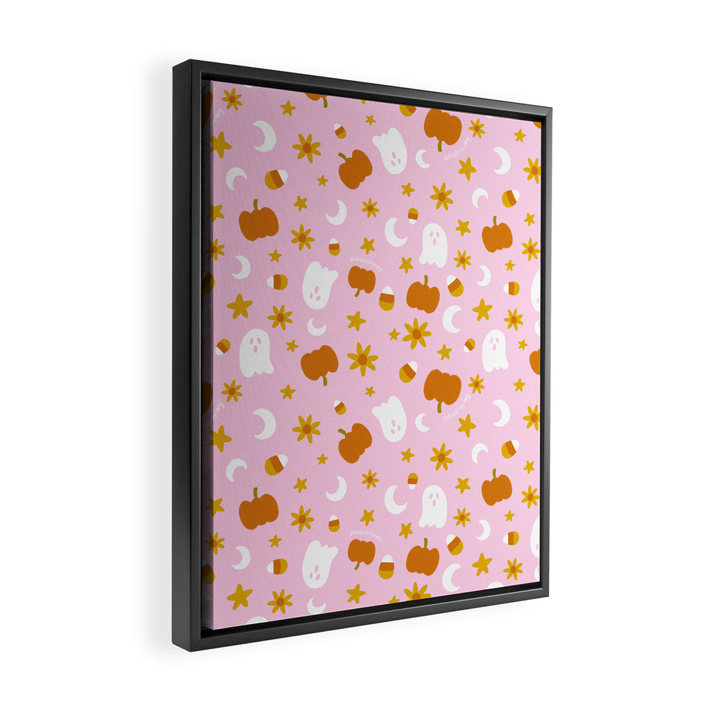 Is It Fall Yet in Pink Framed Canvas Print Gallery Image 2