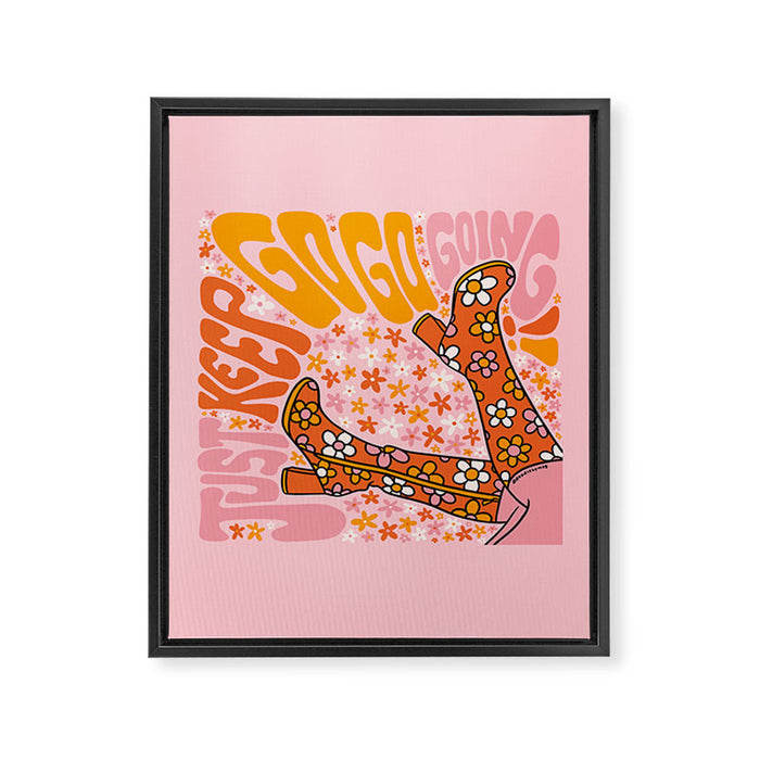 Just Keep Go Go Going Framed Canvas Print Gallery Image 1