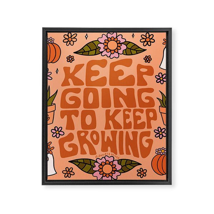 Keep Going to Keep Growing Framed Canvas Print Gallery Image 1