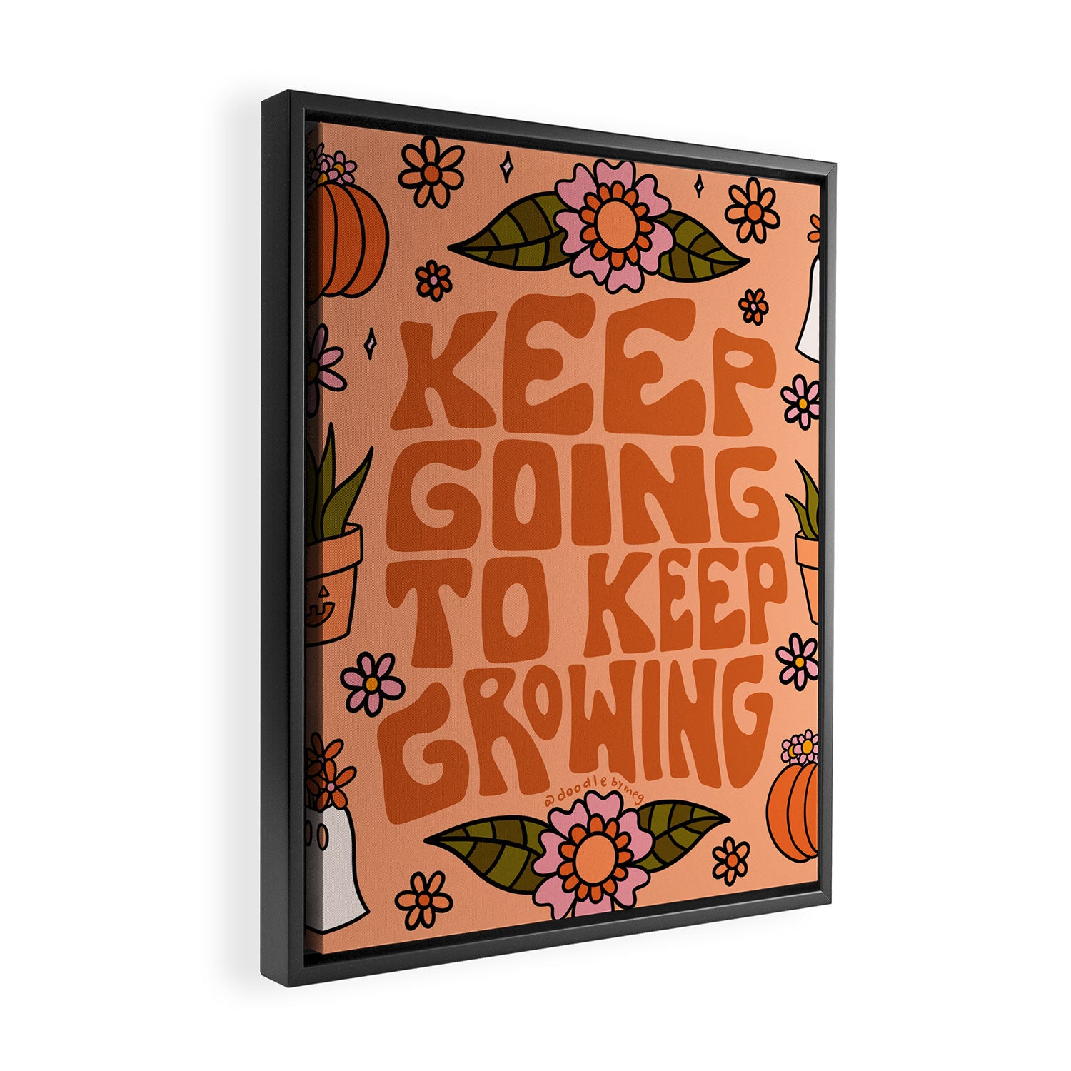 Keep Going to Keep Growing Framed Canvas Print Gallery Image 2