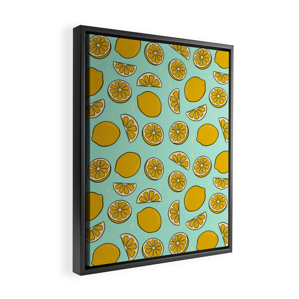 Lemon Print Framed Canvas Print Gallery Image 2