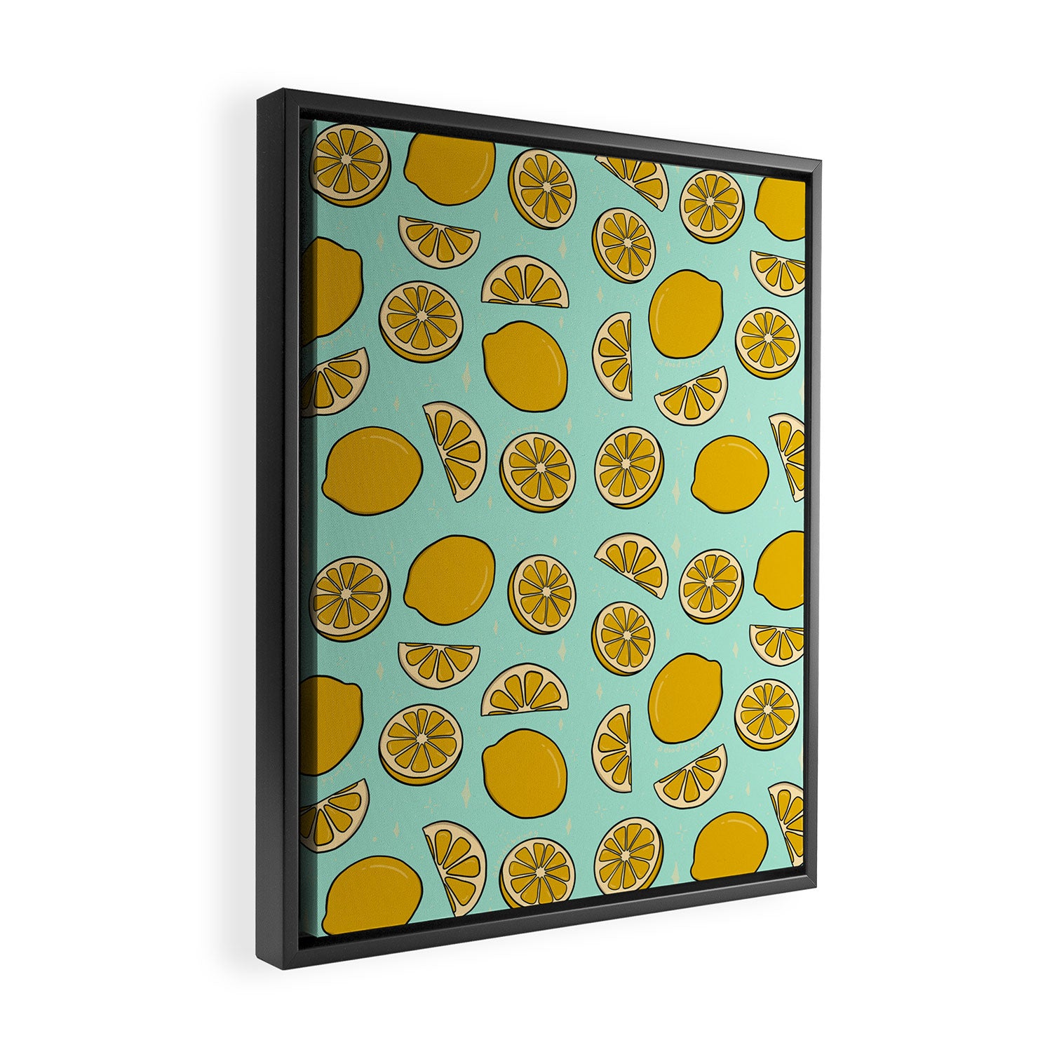 Lemon Print Framed Canvas Print Gallery Image 2