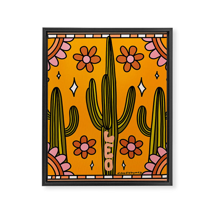 Leo Cactus Framed Canvas Print Gallery Image 1