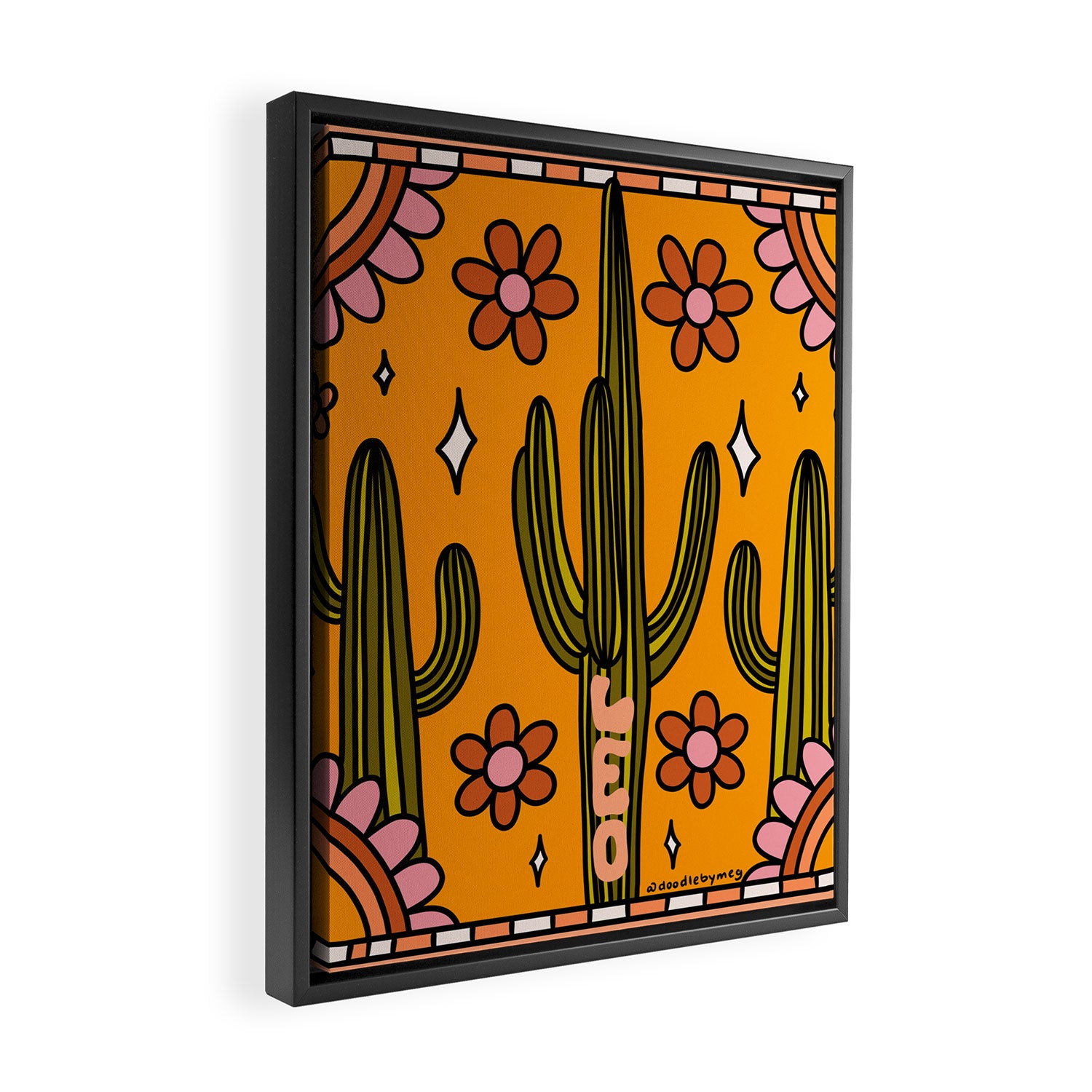 Leo Cactus Framed Canvas Print Gallery Image 2