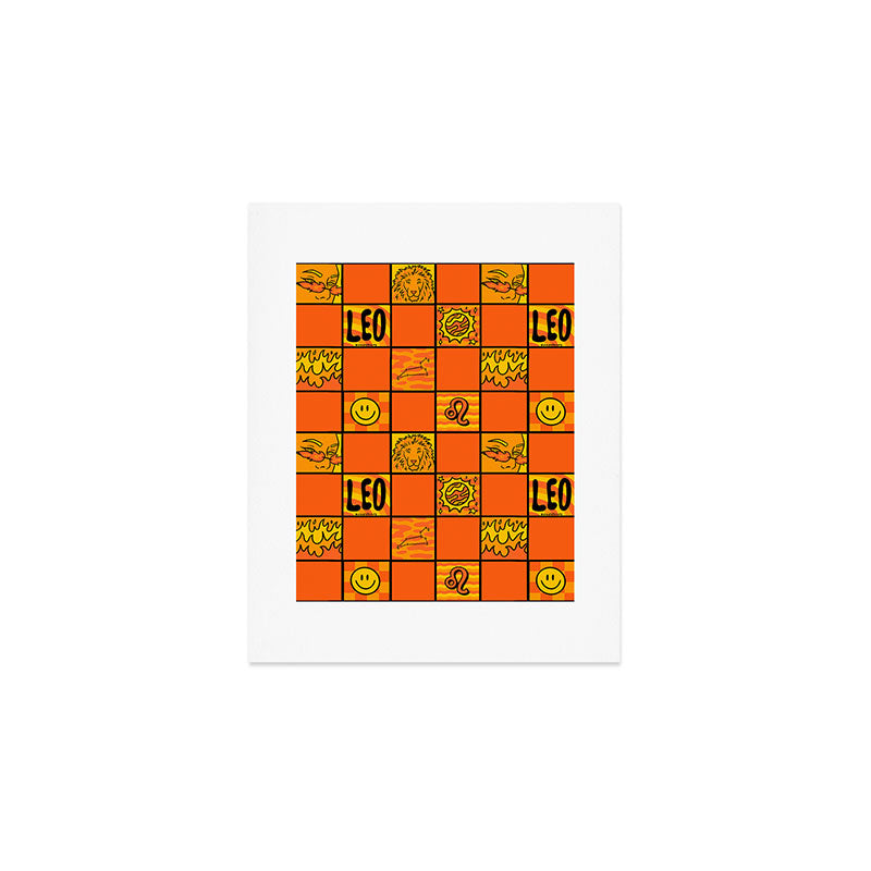 Leo Checkered Print Art Print Gallery Image 1