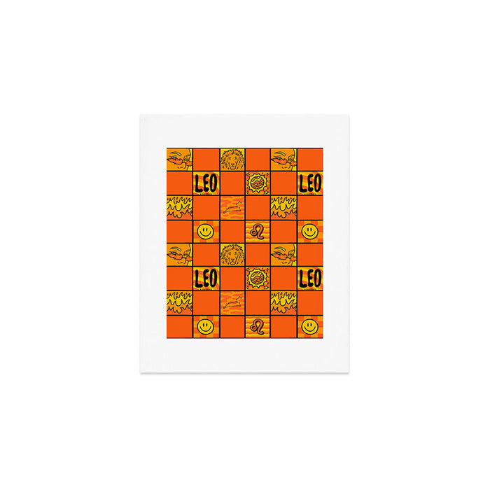 Leo Checkered Print Art Print Gallery Image 1